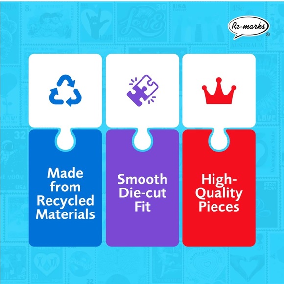 Re-marks Valentines Day Love Letters Stamps Collage Puzzle, 1000 Piece Puzzle - Picture 4 of 4